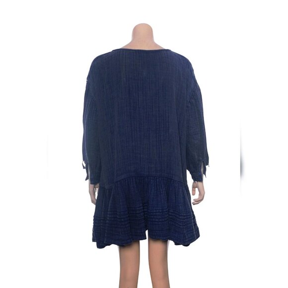Free People Washed Ashore Dress XS Women Casual Flowy 3/4 Sleeve Short NEW 29984 - Picture 4 of 4